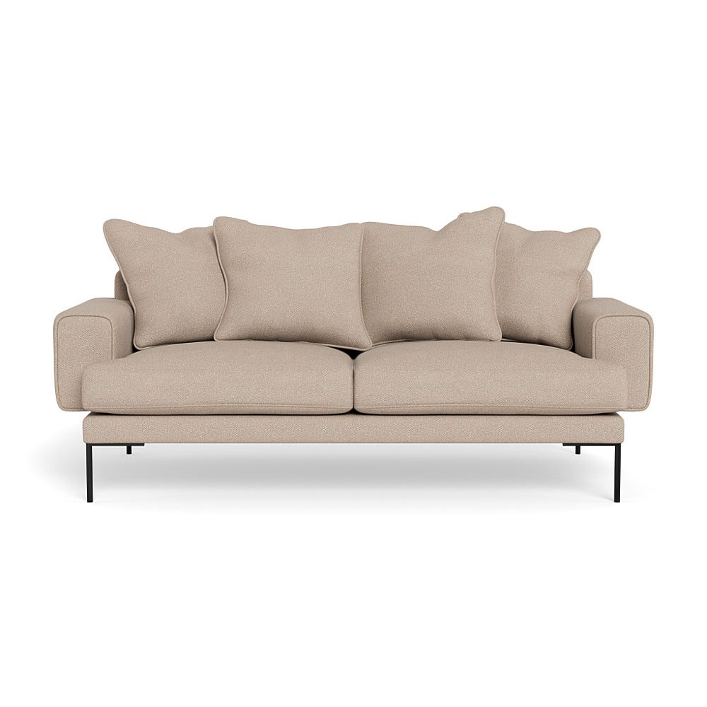 Heal's Torrington 3 Seater Sofa Boucle Steel Black Feet 2