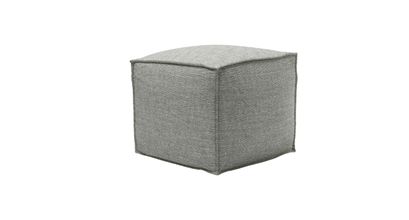 Isaac Small Square Footstool in Grey Marl Highland Tweed