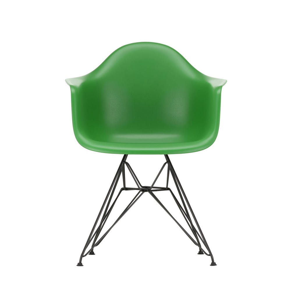 Vitra Eames DAR Armchair New Height Green Basic Dark Powder Base