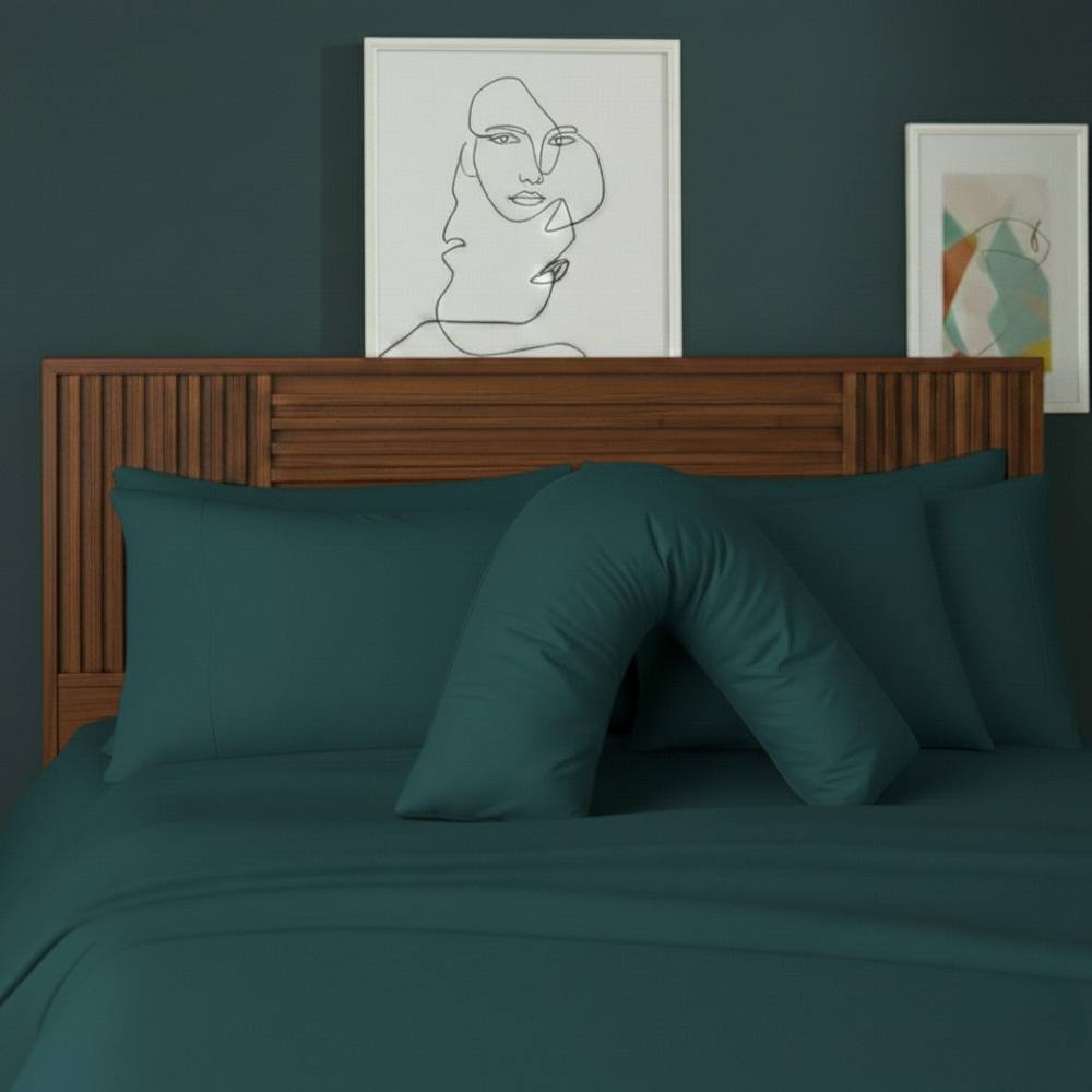Snug City V Shape Pillowcase for Support Maternity Pillows Polycotton Easy Care in Teal