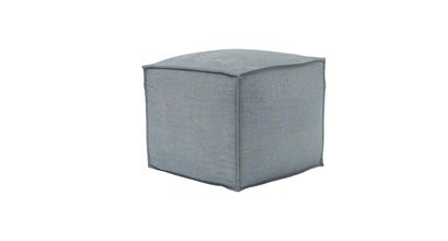 Isaac Small Square Footstool in Buttermere Baylee Viscose Linen - sofa.com