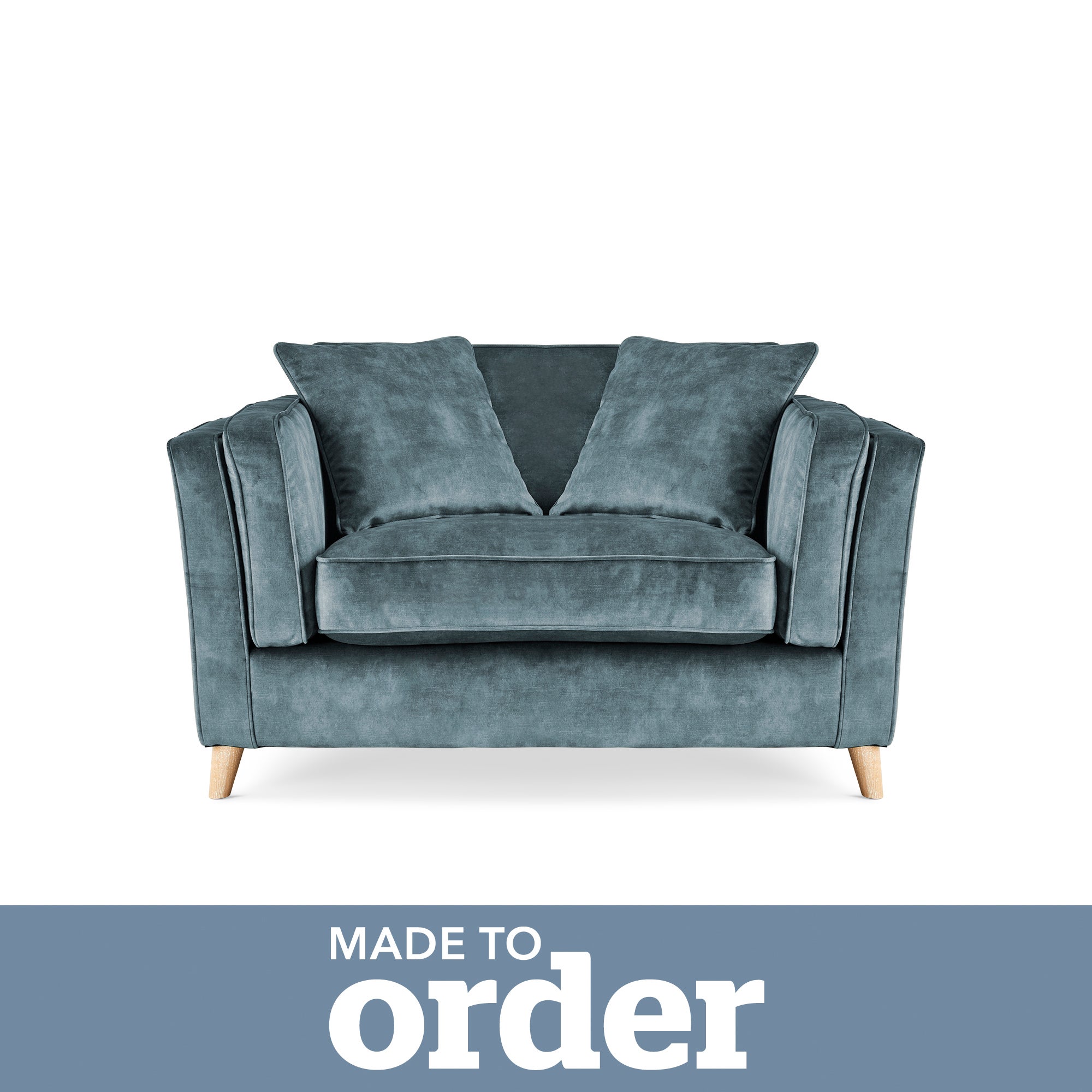Arabella Snuggle Chair Slub Velvet Blue