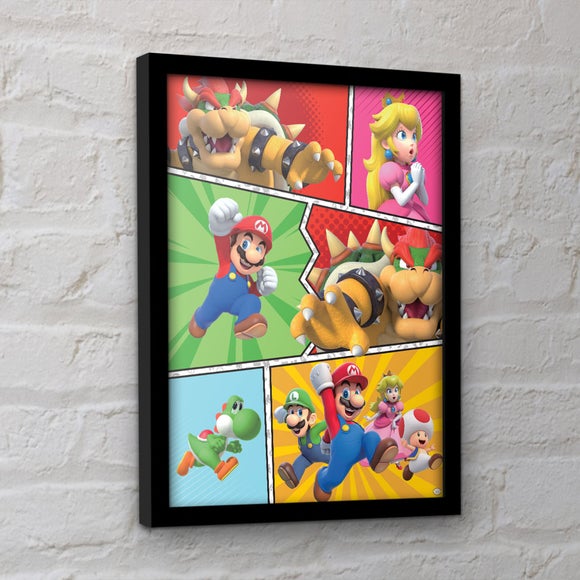 Super Mario Comic Strip Framed Print