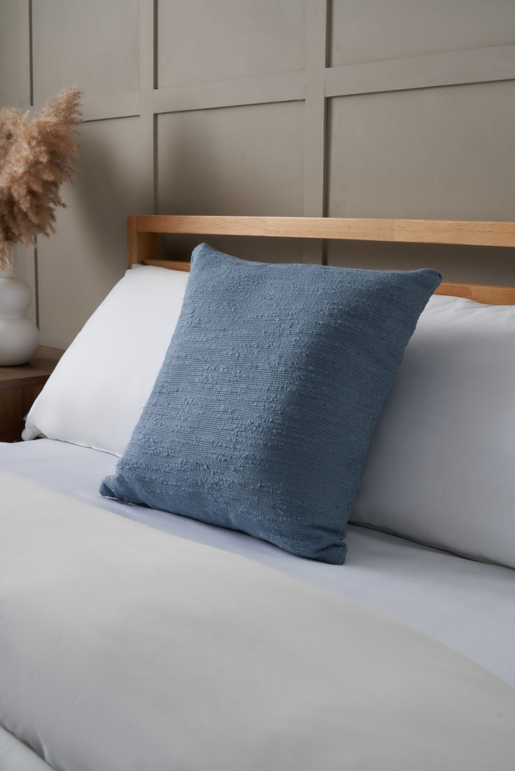 BHS Textured Slub Cushion in Blue
