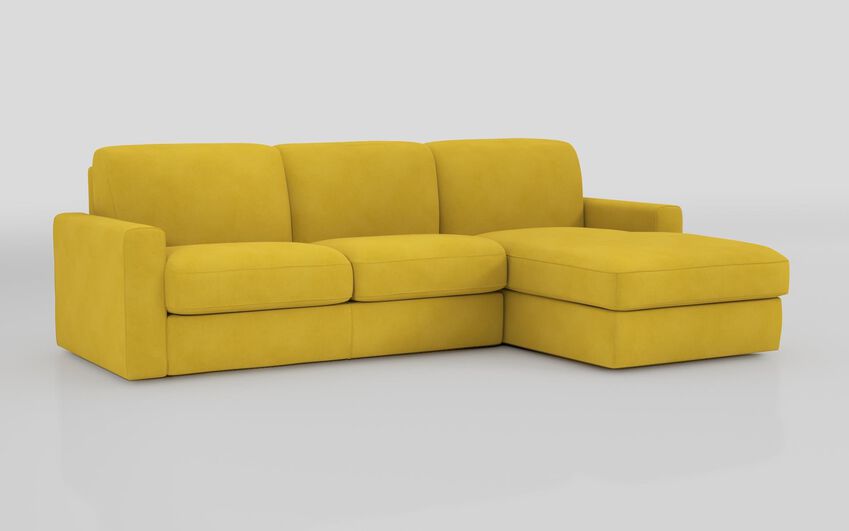 Green Fabric Barete Large Arm 4 Seater Sofa Bed with Right Hand Facing Large Lounger