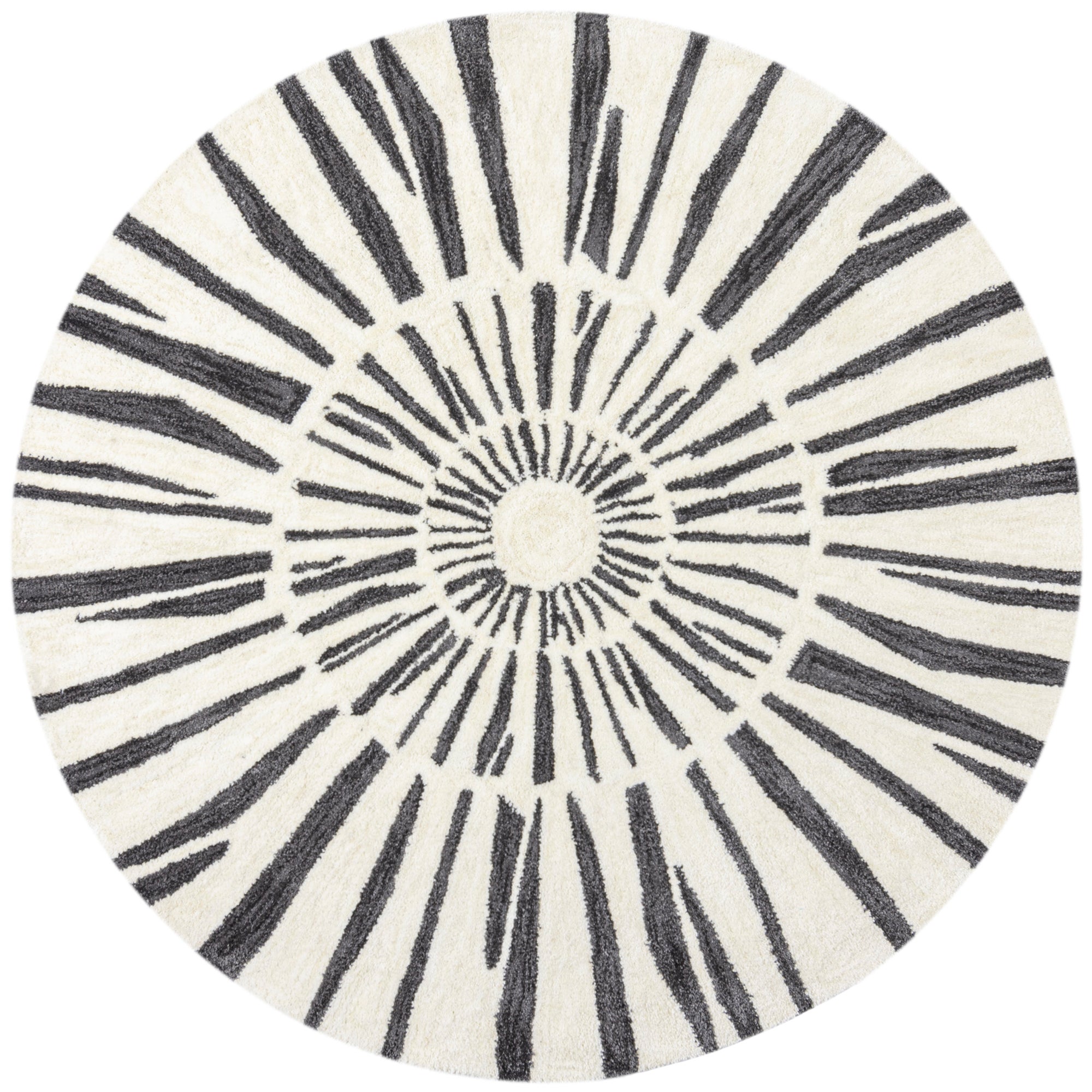 Anders Monochrome Dia. 133cm Circle Rug Cream/Black