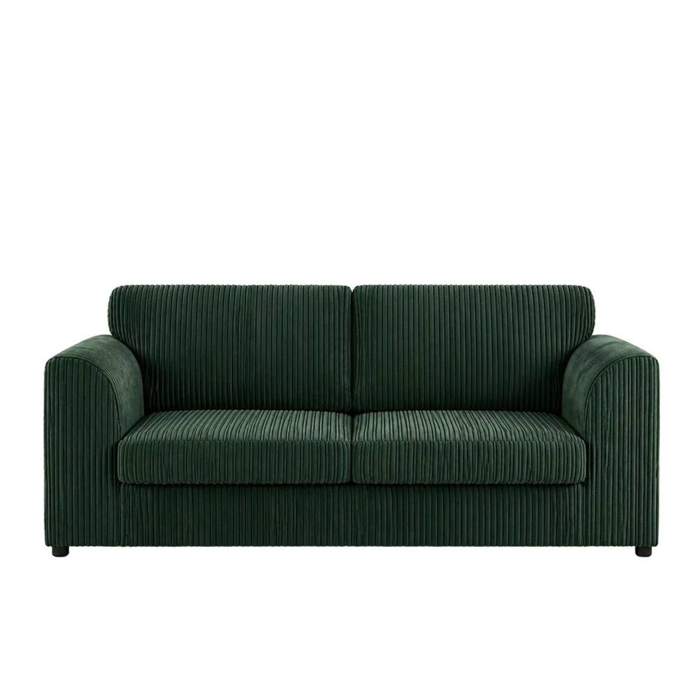 Bliss Furniture Jumbo Cord High Back 3 Seater Sofa Luxury in Green