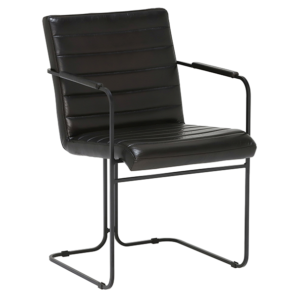 Baxter Dining Chair - Gloss Black Finish - 100% Leather or 100% Polyester Faux Velvet