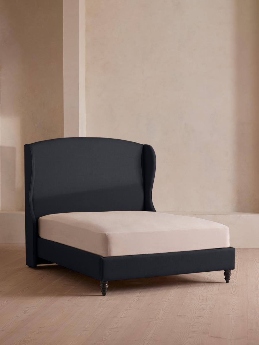 Rivas Bed, Emperor, Linen, Indigo
