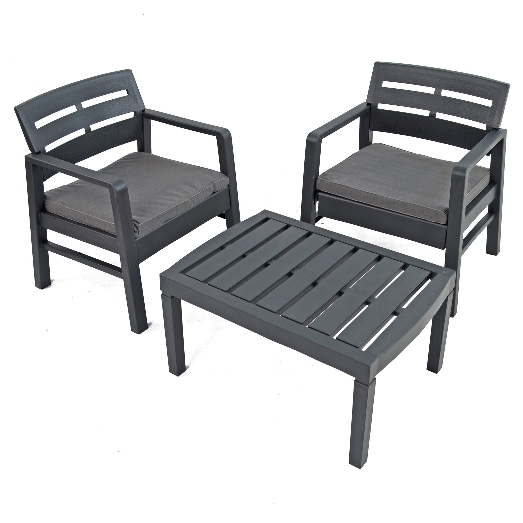 Venice 2 Seater Anthracite Conversation Set Grey