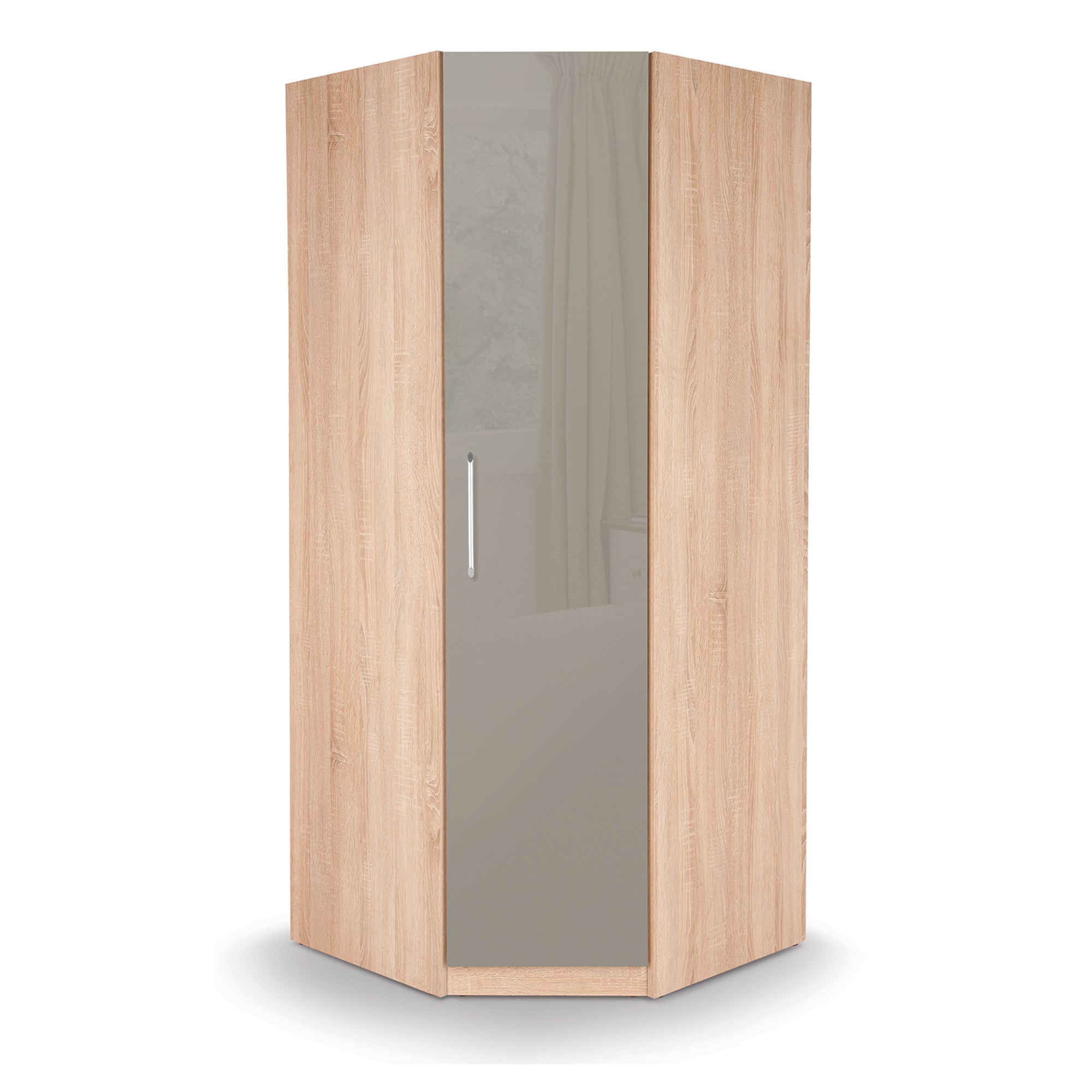 Kensington Corner Wardrobe Natural and Grey
