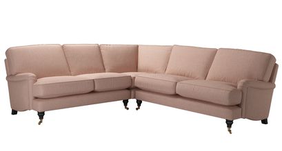 Bluebell Asym. Crn: LHF 2 Seat w RHF 2.5 Seat in Blush Pure Belgian Linen - sofa.com