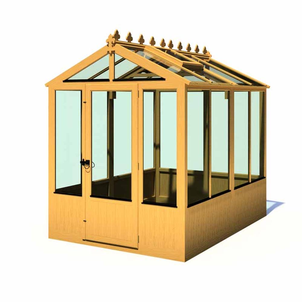 Shires Holkham 6 x 8 Greenhouse - Timber - L238 x W179 x H237.3 cm in Light Brown 2