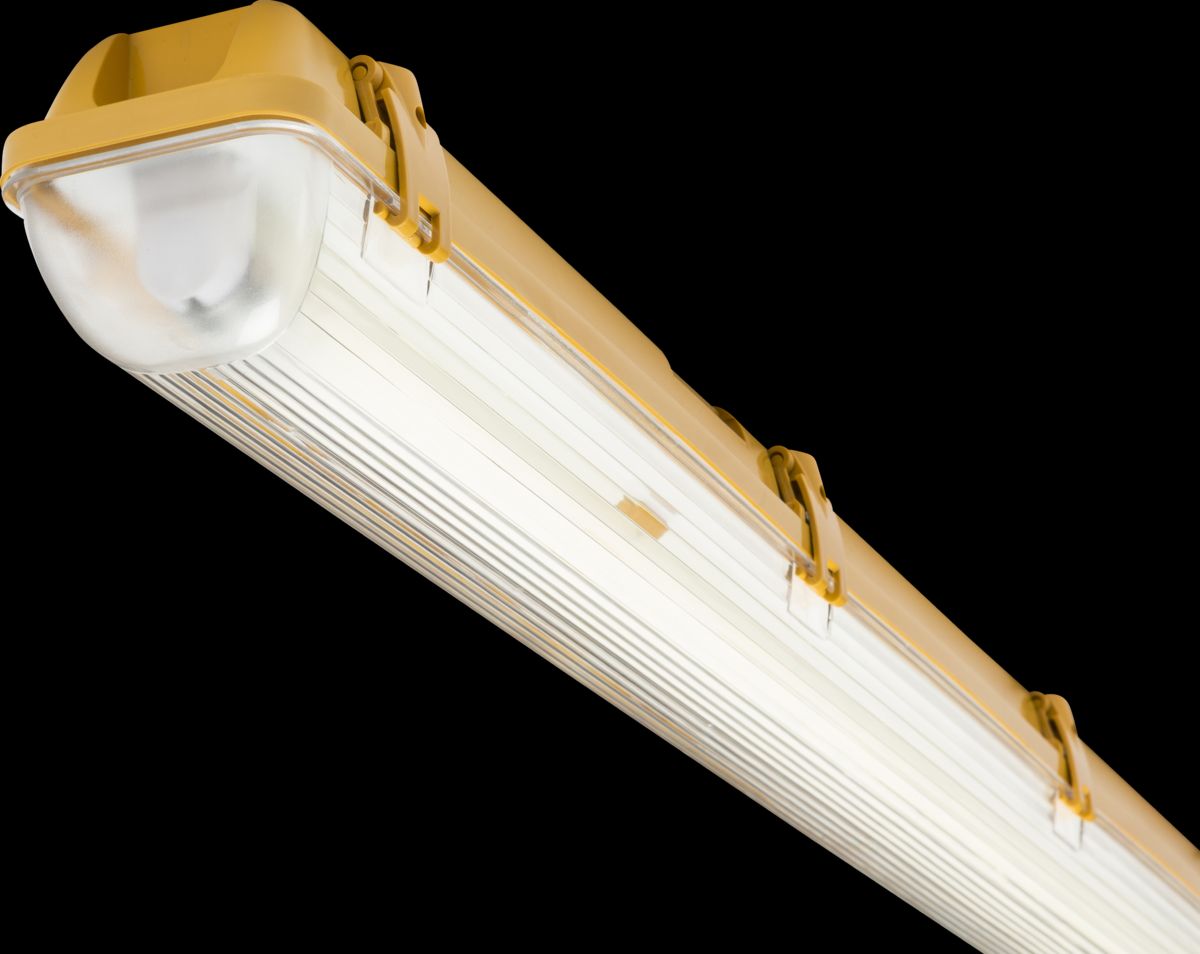 Netlighting 5ft Single HF Non Corrosive Fluorescent Fitting 110V IP65 1x58W in Yellow