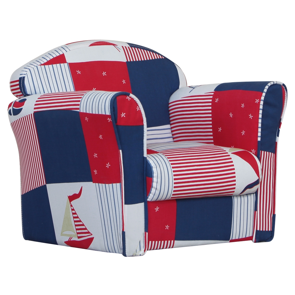 Children's Blue Patchwork Mini Armchair