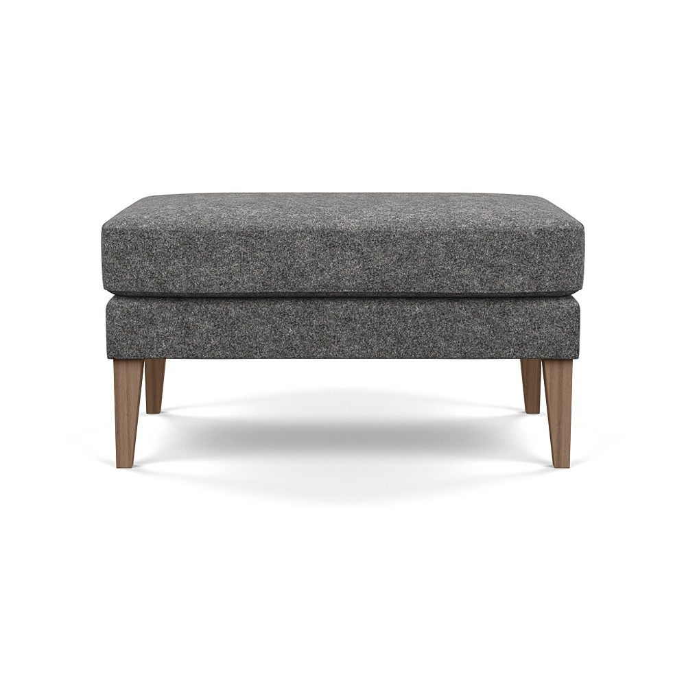 Heal's Richmond Ottoman Melton Wool Shale WALNUT
