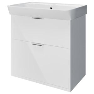 Wickes Nova Gloss White Wall Hung Vanity Unit & Easton Basin - 635 x 600mm