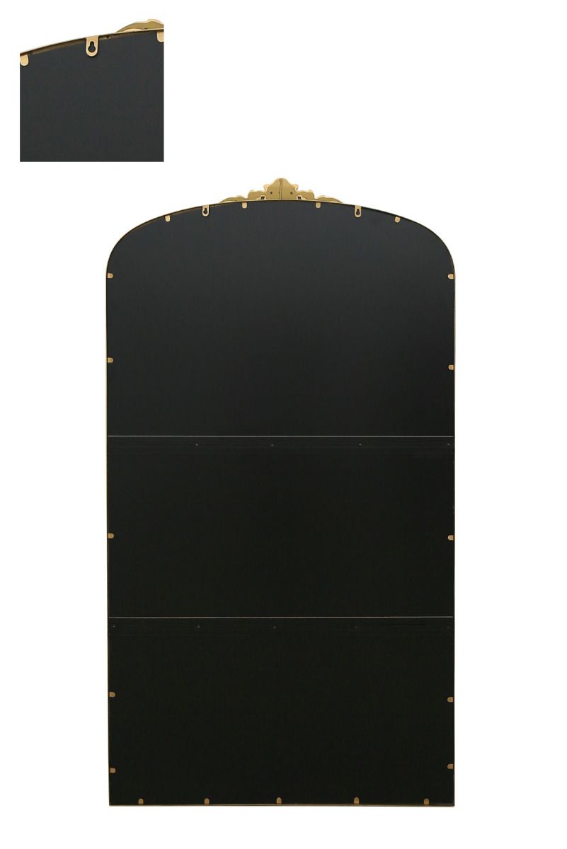 MirrorOutlet Gold Metal Framed Arched Wall Mirror 68" X 38" (174CM X 96CM) 5