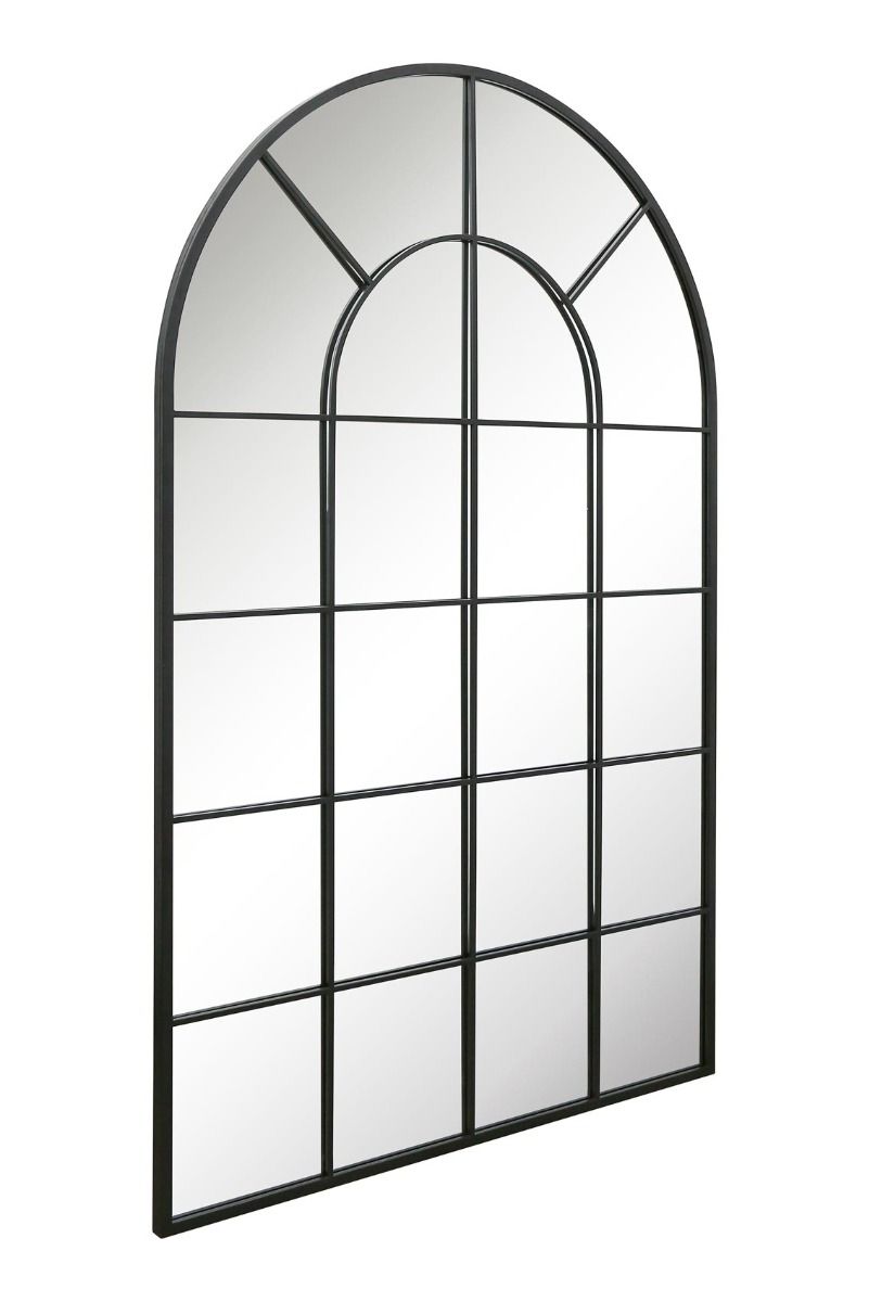 MirrorOutlet Black Framed Arched Window Leaner/Wall Mirror 75" X 47" (190x120CM) 5