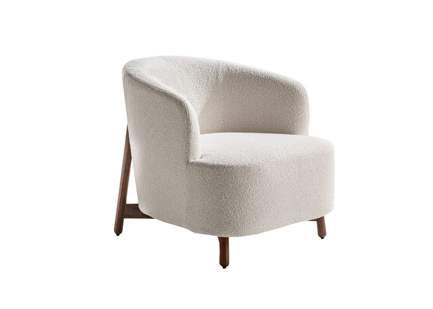 Porada Copine Wood Lounge Chair Walnut Base Bouclage 01