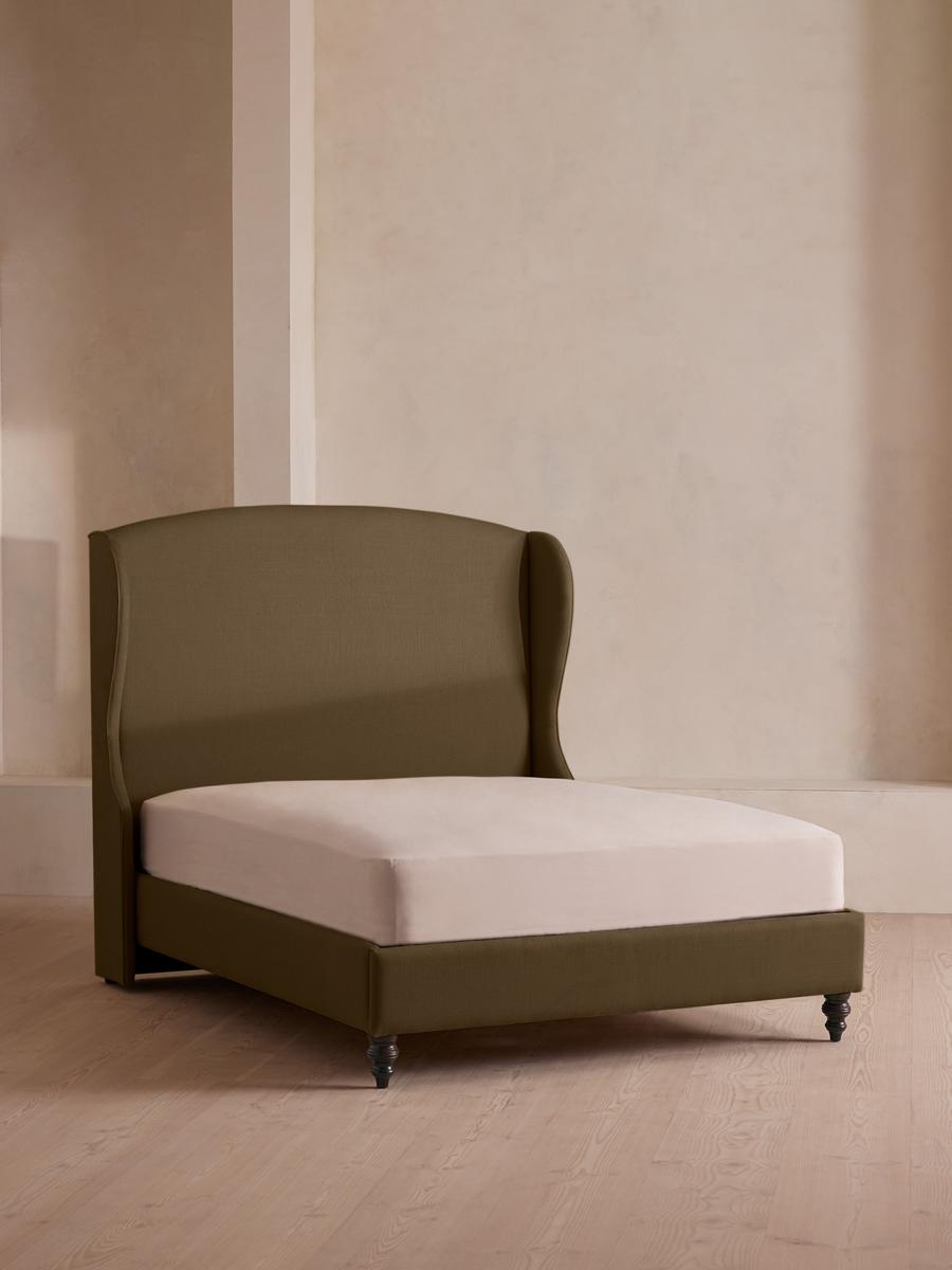 Rivas Bed, Emperor, Linen, Olive
