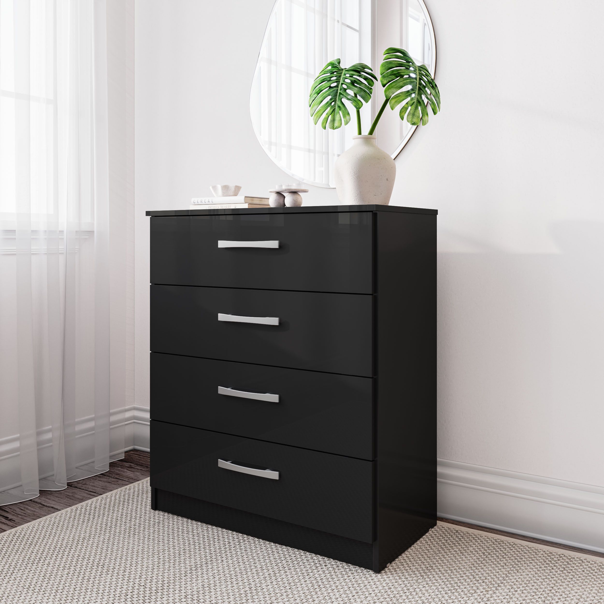 Birlea Lynx 4 Drawer Chest in Black