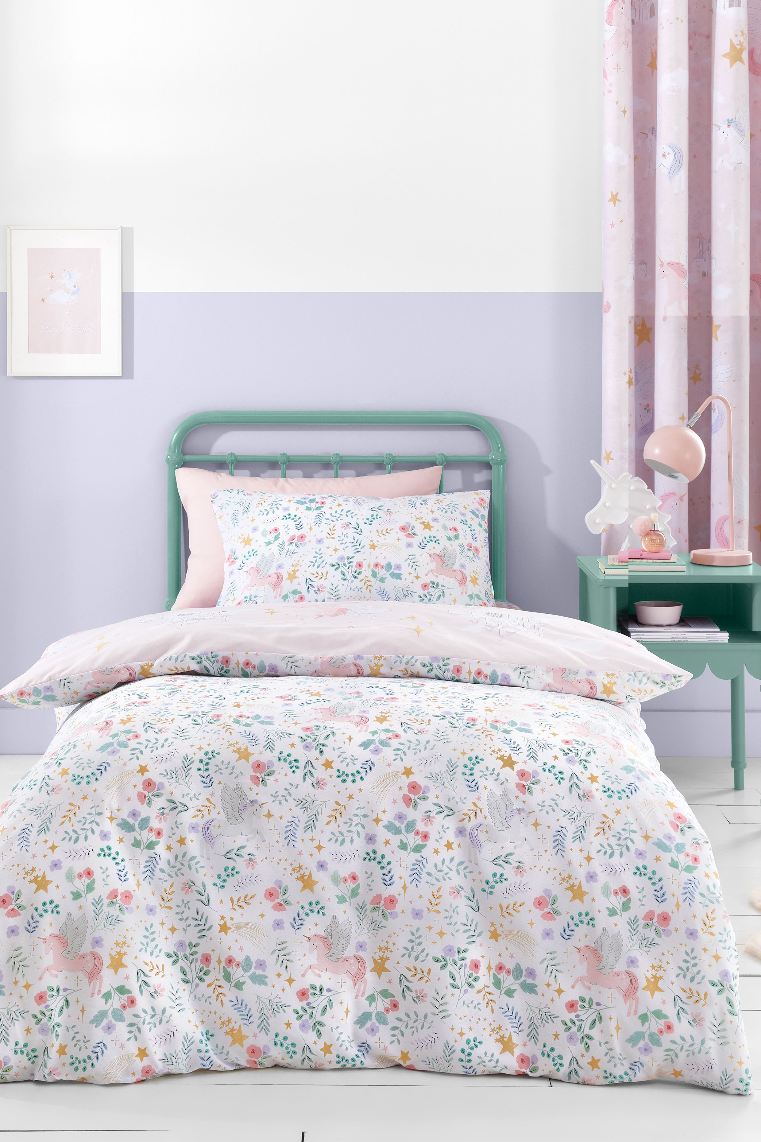 Catherine Lansfield 'Fairytale Unicorn' Duvet Cover Set in Pink 2