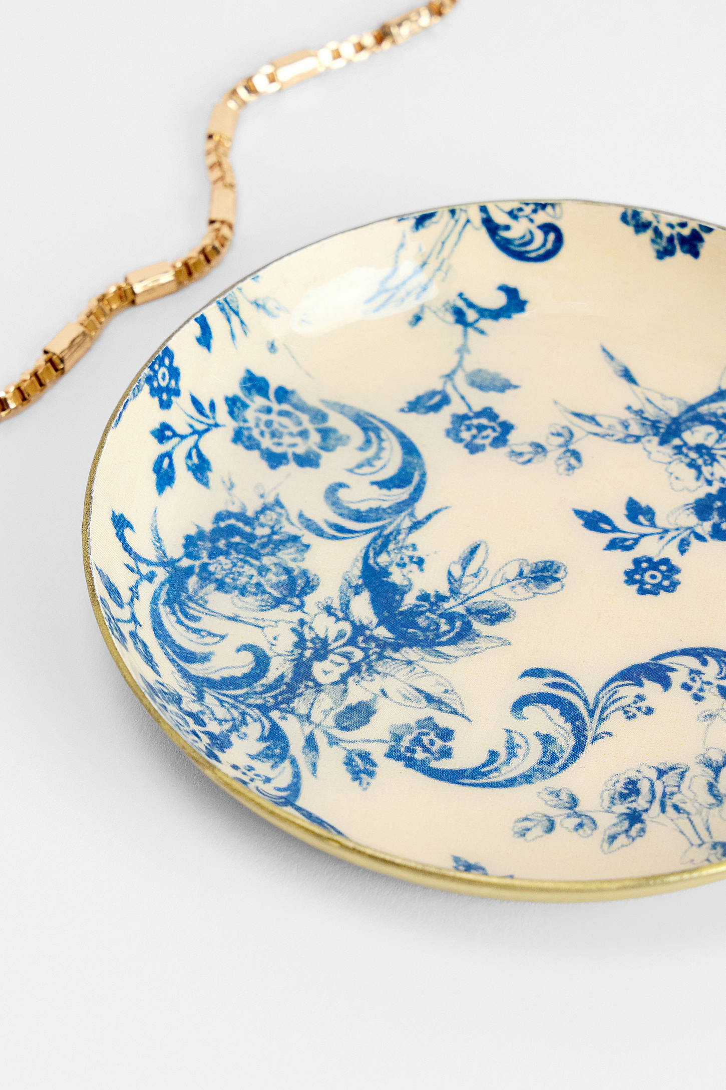 UO Jenna Tapestry Round Trinket Tray - Blue 2