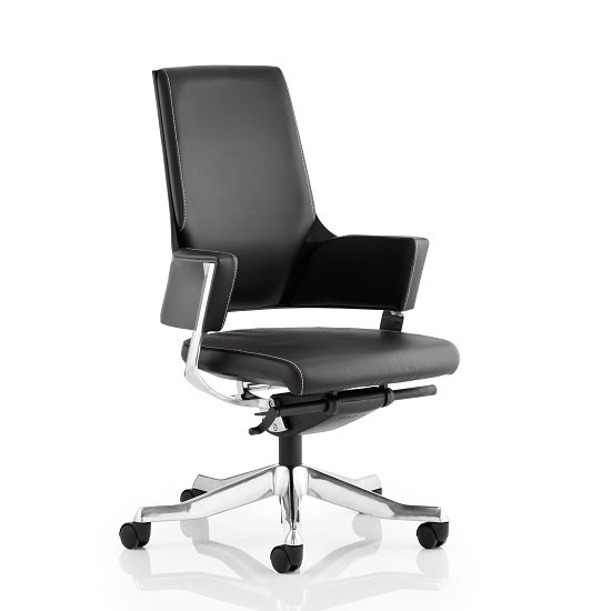 Cooper Office Chair In Black Bonded Leather With Medium Back