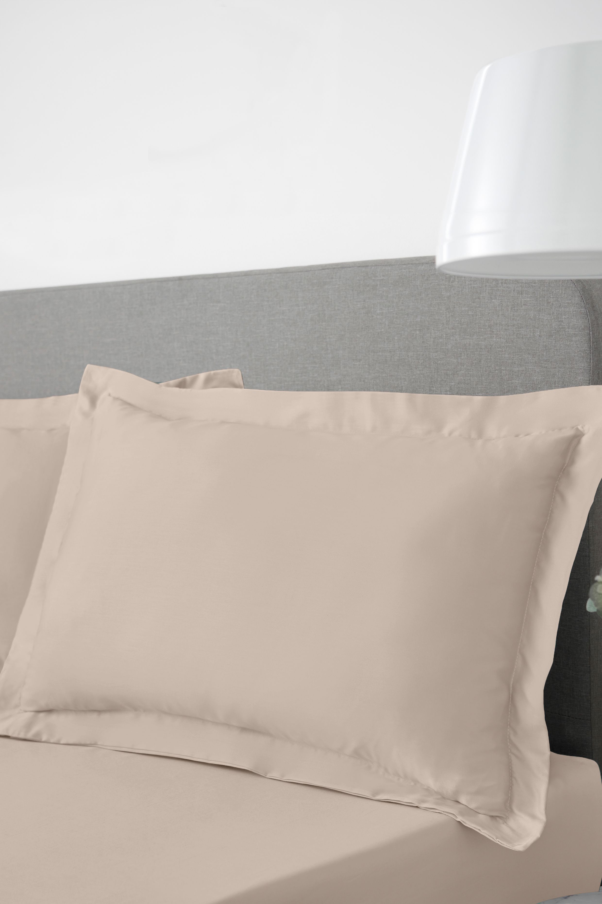 Bianca '400 Thread Count Cotton Sateen' Oxford Pillowcase Pair in Beige
