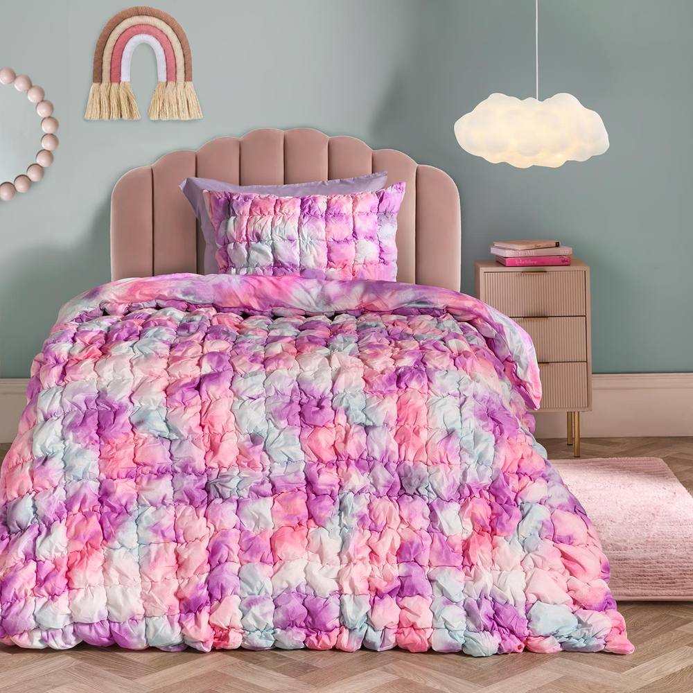 OHS Filled Seersucker Duvet Cover with Pillowcase Bedding Set