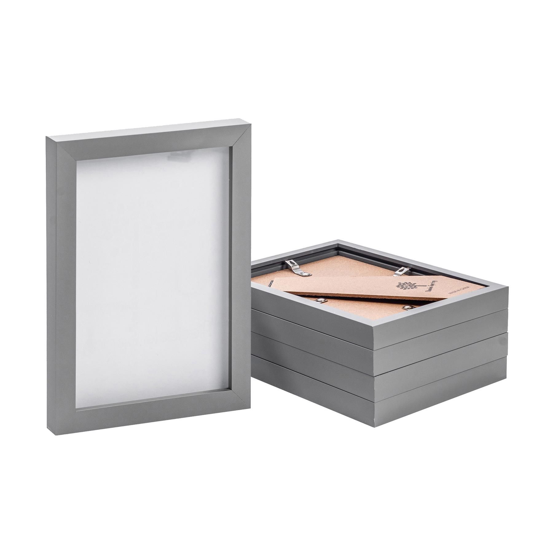 Nicola Spring Photo Frames - A5 (6" x 8") - Pack of 5 in Grey