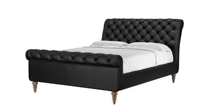 Knightsbridge King Bed in Smoke Soft Leather - sofa.com