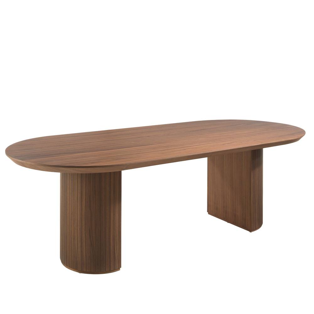 Angel Cerda Oval Walnut Dining Table in Brown