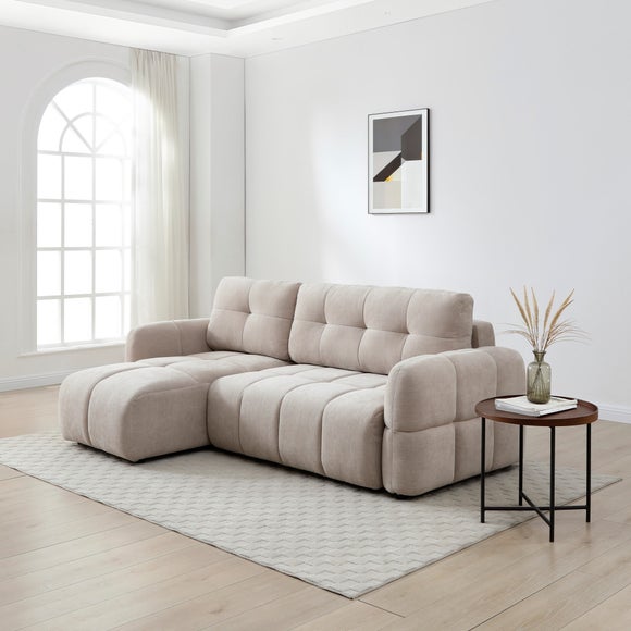 Jolie Chenille Quilted Cloud Corner Sofa Bed