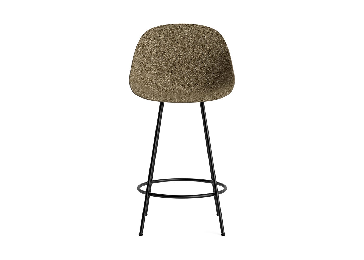 Normann Copenhagen Mat Bar Chair 65cm Black Steel Base in Seaweed