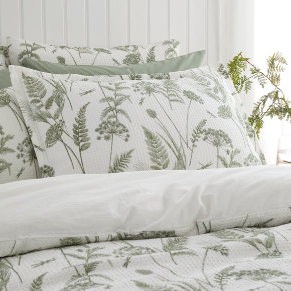 Garden Sprigs Waffle Polycotton Oxford Pillowcase