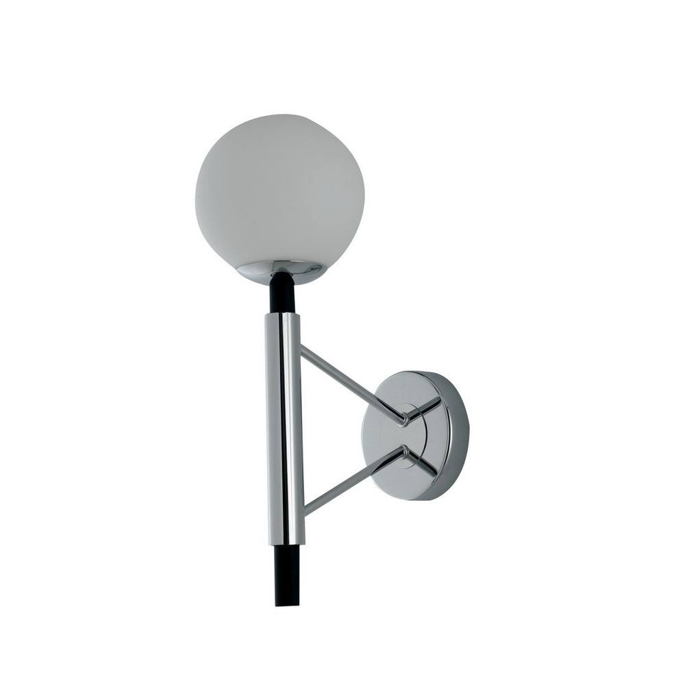 Netlighting Hammond Globe Wall Lamp Chrome Opal White E14 in Silver
