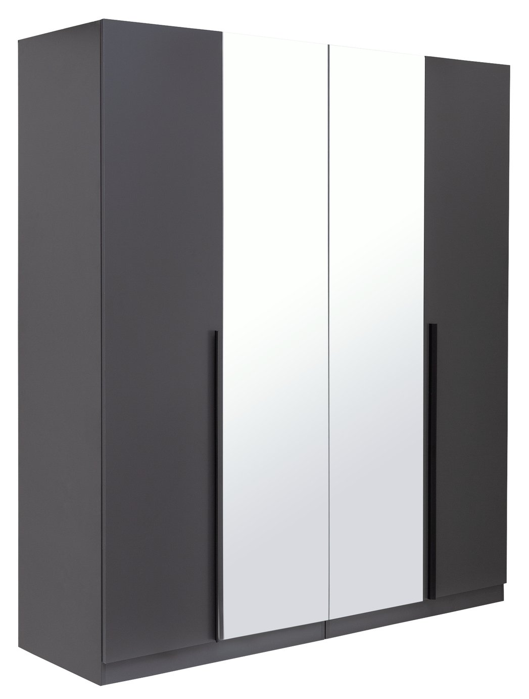 Habitat Munich 4 Door 2 Mirror Wardrobe - Anthracite