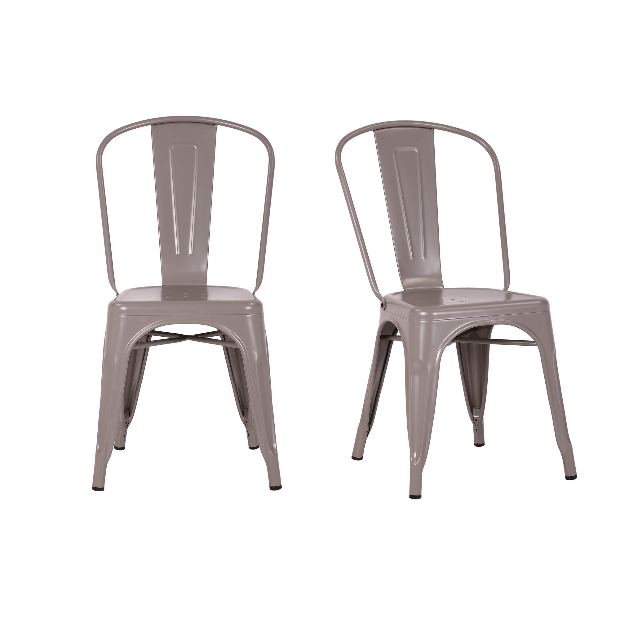 Daxton Set of 2 Metal Chairs Grey