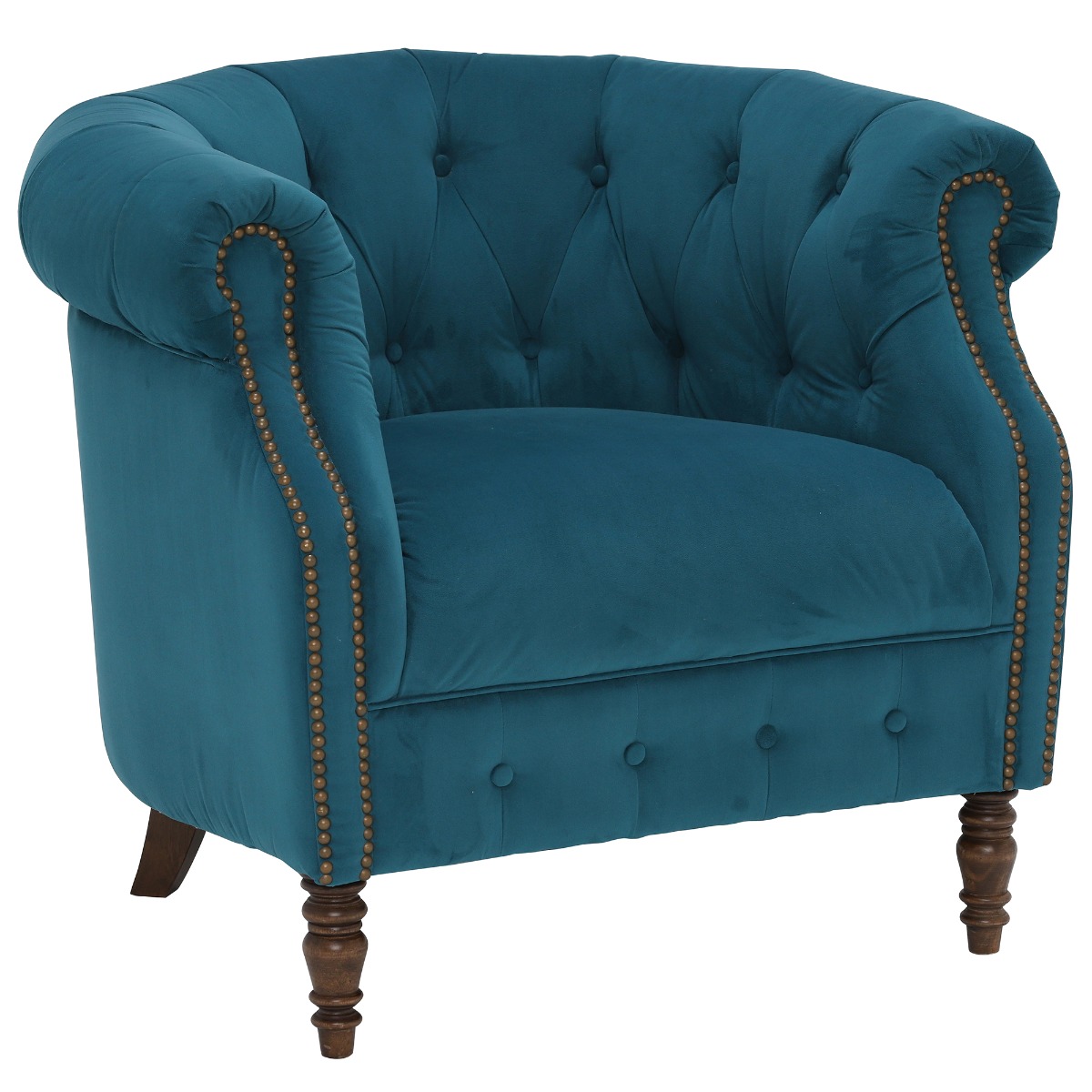 Ollena Velvet Chair, Plush Mallard