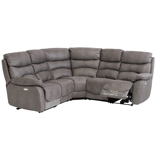 Layla Fabric Upholstered Corner Group Sofa Set In Grey
