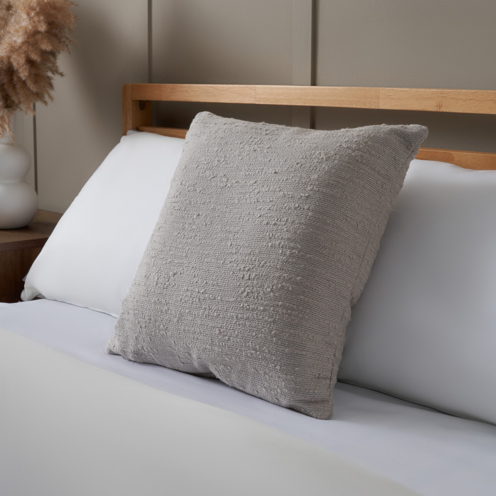 Textured Slub Cushion, Grey