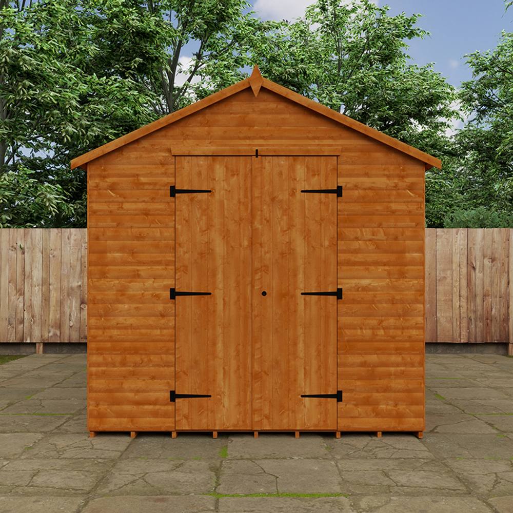 Buttercup Farm 14 x 8 Feet Loglap Workshop 15mm Shed - L415 x W235 x H254.5 cm in Burnt Orange 3