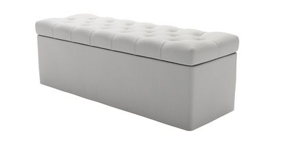 Valentin Storage Bench in Alabaster Brushed Linen Cotton - sofa.com