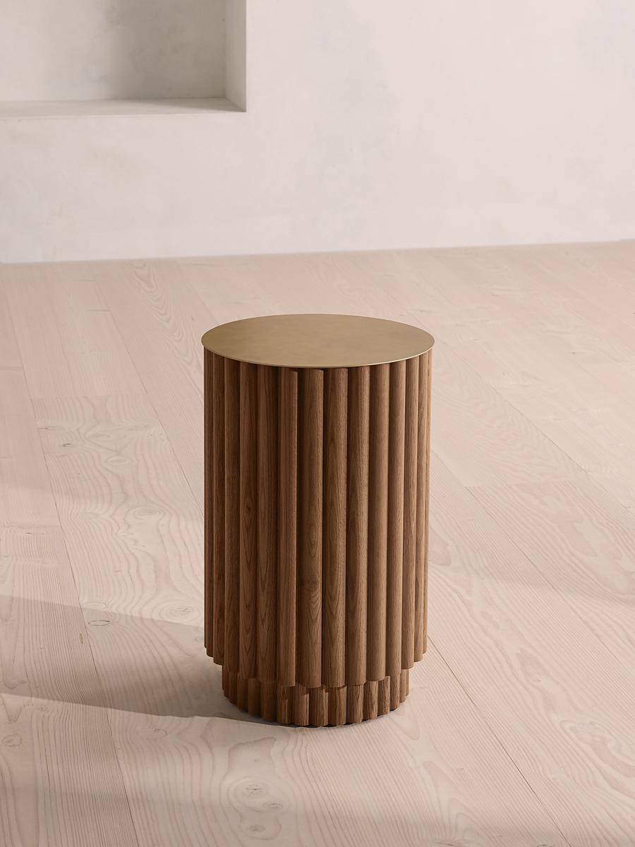 Barrel Side Table, Dark Oak