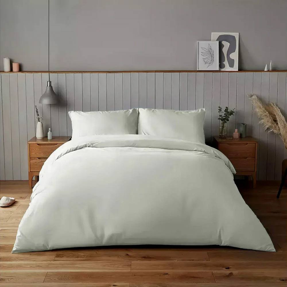 Voltico Silentnight Supersoft King Size Duvet Cover Set in Pale Green