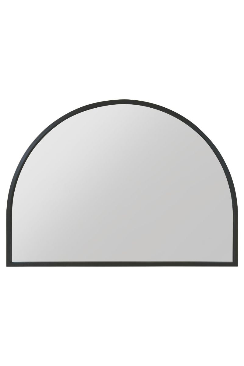 MirrorOutlet Black Metal Framed Arched Wall Mirror 49" X 35" (125CM X 90CM)