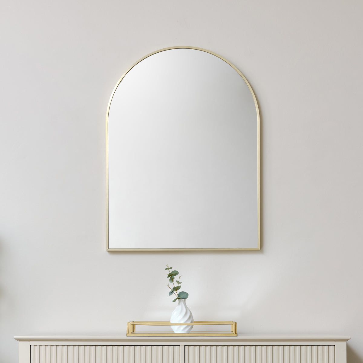 Melody Maison Gold Arched Wall Mirror 80cm X 60cm