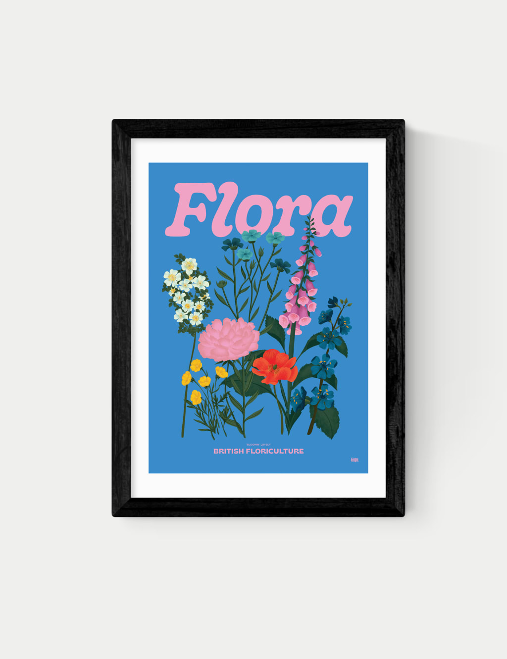 East End Prints Flora Framed Art Black